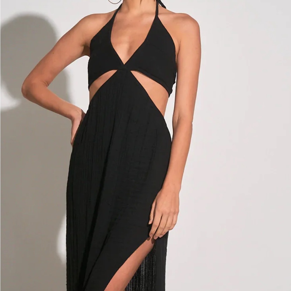 Black Cut-Out Maxi cover-up Dress
